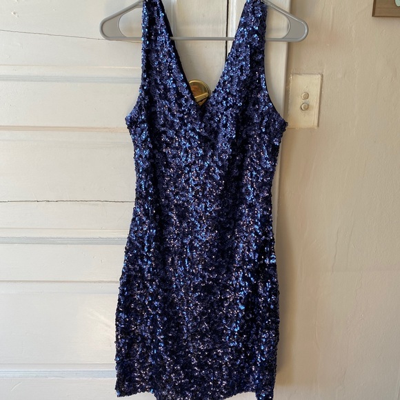 Navy Blue Sequin Dress - Picture 2 of 6